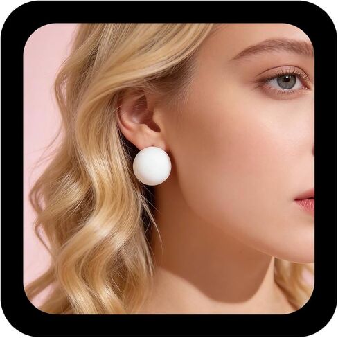 Andelaisi Boho Candy Color Ball Earrings Colorful Ball Stud Earrings Candy Colors Round Bead Earring Vintage Rainbow Balls Button Earring for Women(Pink) in Saudi Arabia