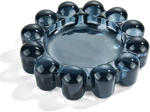 1 Pack Bubble Candle Dish – Chic Smoky Glass Candle Dish for Home Decor – Decorative Modern Candle Holder for Small Candles & Diffusers in Saudi Arabia
