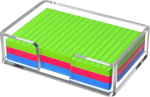 حامل ملاحظات لاصق، حامل مفكرة أكريليك وردي لامع مقاس 3 × 3 بوصات موزع ملاحظات ذاتي اللصق ملحقات مكتب المكتب، منظم حامل مذكرة للوازم المدرسية في الفصل الدراسي in Kuwait