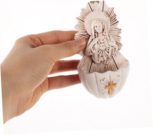 DOITOOL 2pcs Resin Holy Water Font Wall Hanging Decor Functional Religious Ornament for Home Entrance Family in Saudi Arabia