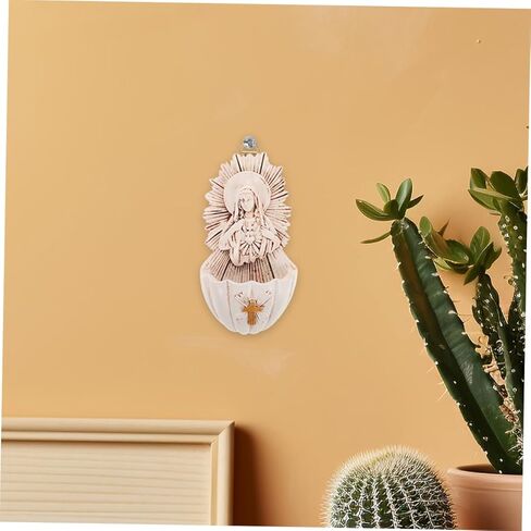 DOITOOL 2pcs Resin Holy Water Font Wall Hanging Decor Functional Religious Ornament for Home Entrance Family in Saudi Arabia
