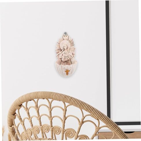 DOITOOL 2pcs Resin Holy Water Font Wall Hanging Decor Functional Religious Ornament for Home Entrance Family in Saudi Arabia
