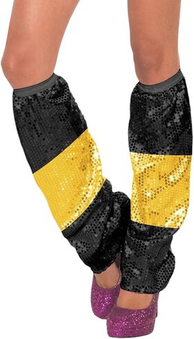 Sequins Leg Warmers for Women and Girls 80s Sprarkly Glitter Boot Cover Party Rave Costume for Carnival Cosplay in Saudi Arabia