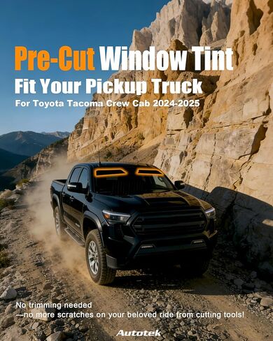 AUTOTEK Precut Front Windshield Sun Strip Tint for Toyota Tacoma Crew Cab 2024-2025, Quick DIY Tint Film for Pickup Truck Windows, Anti-Glare UV Block Sunshade Protector for Long Drives, in Saudi Arabia