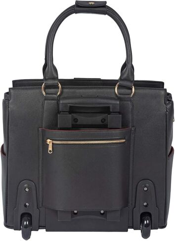 JKM & Company Executive Black Computer iPad, Laptop Tablet Rolling Tote Bag Briefcase Carryall Bag in Kuwait
