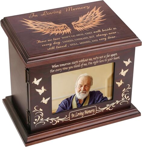 Cremation Memorial Urns for Human Ashes Adult Male Female, Wooden Picture Frame Urns Box and Casket for Men Women Child, Burial Funeral for Ashes, Holds Up to 250 LBS in Saudi Arabia