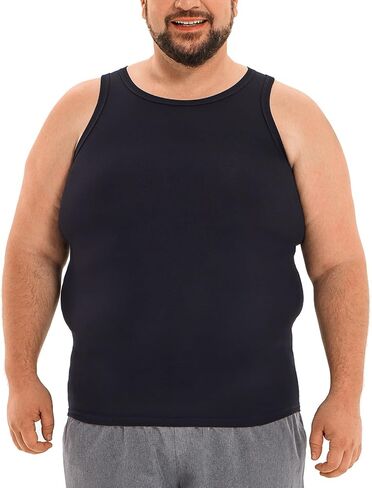 HOdo Big and Tall Mens Compression Shirts Sleeveless Shapewear Slimming Undershirts Tummy Control Tank Tops 2XL-6XL in Saudi Arabia