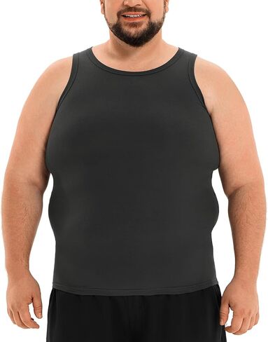 HOdo Big and Tall Mens Compression Shirts Sleeveless Shapewear Slimming Undershirts Tummy Control Tank Tops 2XL-6XL in Saudi Arabia