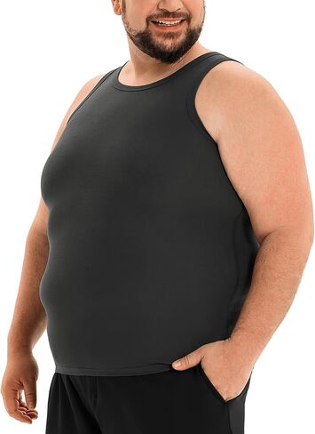 HOdo Big and Tall Mens Compression Shirts Sleeveless Shapewear Slimming Undershirts Tummy Control Tank Tops 2XL-6XL in Saudi Arabia