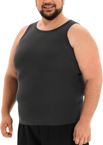 HOdo Big and Tall Mens Compression Shirts Sleeveless Shapewear Slimming Undershirts Tummy Control Tank Tops 2XL-6XL in Saudi Arabia