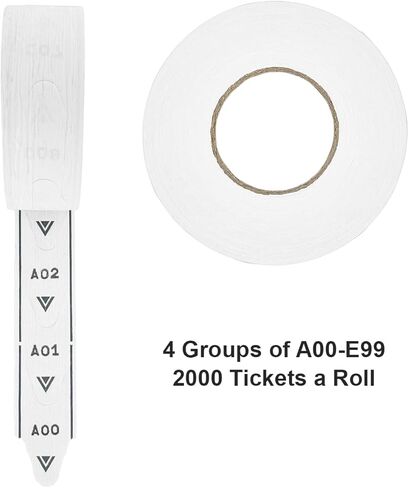 10 Rolls of 2-Digit White Take a Number Tickets for D80 Ticket Dispenser - 2000 tickets/roll in Saudi Arabia