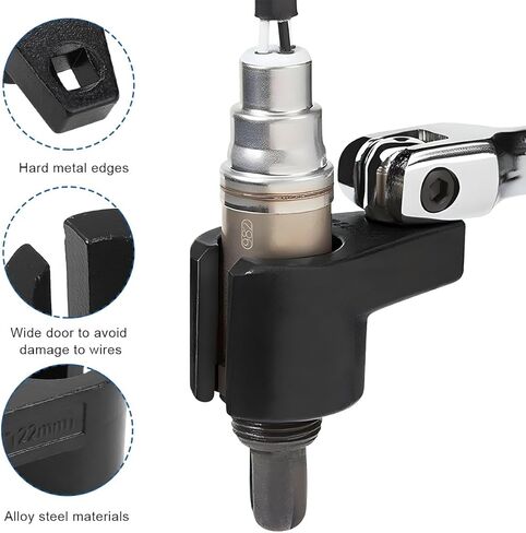 Offset Oxygen Sensor Socket, 3/8-Inch Drive by 7/8-Inch (22mm) Oxygen Sensor Wrench Offset Puller, O2 Sensors Adapter Wire Gate Accesses from Side Preventing Damage to Wires in Saudi Arabia