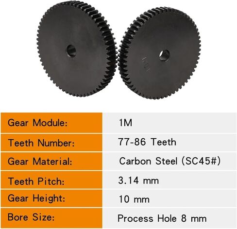 ترس مهماز 1M-77T/78T/79T/80T/81T/82T/83T/84T/85T/86T مسافة الأسنان 3.14 مم 1 قطعة (1M77T (تتحمل 8 مم)) in Kuwait