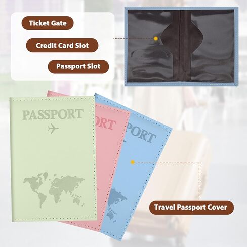 3 Pcs Passport Holder Passports Wallet Cover for Travel Passport Cover Passports Protector Essentials for Women and Men Travel Must Haves Accessories in Saudi Arabia