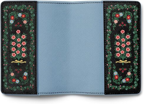 RIFLE PAPER CO. Rosette Floral Pattern Faux Leather Passport Protector & Holder, Travel Essential for Women, Card and Passport Anti-Theft Wallet, Sized to Fit All Standard Passports, 5.5" L x 4.25" W in Saudi Arabia