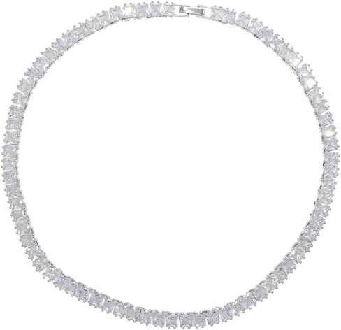 14K Gold Over S925 5mm Hip-Hop Tennis Chain – Princess-Cut Moissanite for Women. Elegance Meets Edgy in this Beautiful Gift for Her in Saudi Arabia