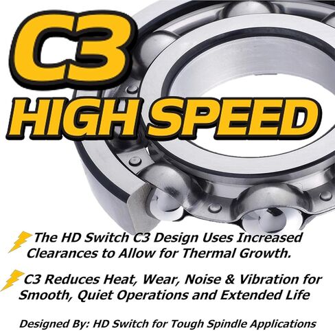 HD Switch - 2 Pack - Upgraded Premium C3 Spindle Rebuild Bearings Replacement for John Deere LT133, LT150, LT155, LT160, LT166 LT170 in Saudi Arabia