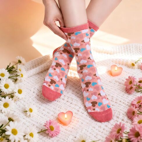 MGparty 6 Pairs Valentine’s Day Socks for Women Cute Heart Crew Socks Cozy Holiday Gift Socks for Girls Wife Friends in Saudi Arabia