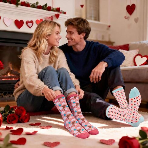 MGparty 6 Pairs Valentine’s Day Socks for Women Cute Heart Crew Socks Cozy Holiday Gift Socks for Girls Wife Friends in Saudi Arabia
