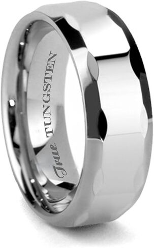 8mm Faceted Mens Tungsten Wedding Band in Kuwait