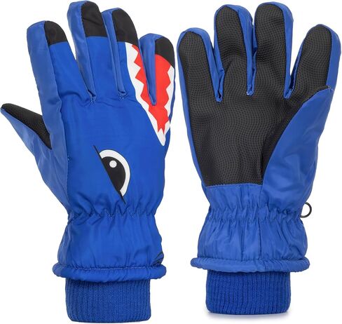 Winter Shark Gloves for Kids Boys - Thermal Warm Windproof Ski Gloves for Cold Weather (for 7-14Yrs) in Saudi Arabia