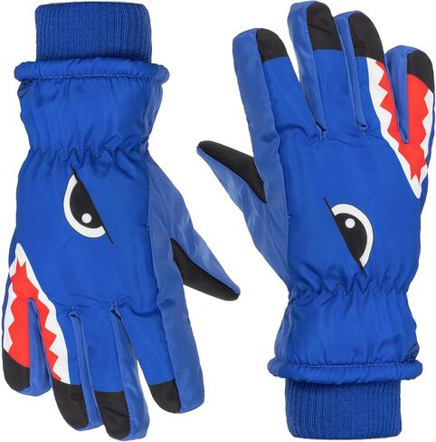 Winter Shark Gloves for Kids Boys - Thermal Warm Windproof Ski Gloves for Cold Weather (for 7-14Yrs) in Saudi Arabia
