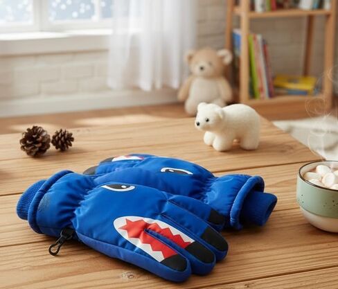 Winter Shark Gloves for Kids Boys - Thermal Warm Windproof Ski Gloves for Cold Weather (for 7-14Yrs) in Saudi Arabia