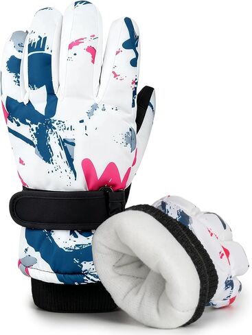 Kids Winter Ski Gloves Boys Girls Youth Water-repellent Thermal Snow Snowboarding Gloves for Outdoor Activities in Kuwait