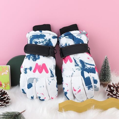 Kids Winter Ski Gloves Boys Girls Youth Water-repellent Thermal Snow Snowboarding Gloves for Outdoor Activities in Kuwait