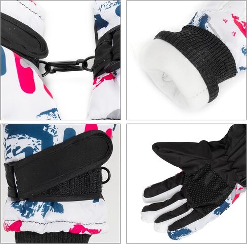 Kids Winter Ski Gloves Boys Girls Youth Water-repellent Thermal Snow Snowboarding Gloves for Outdoor Activities in Kuwait