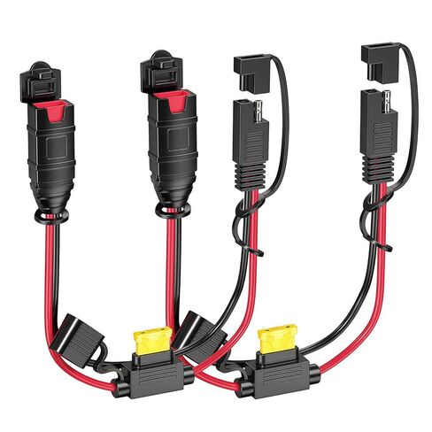 عبوتان مناسبتان لمحول NOCO GC009 X-Connect SAE، سلك نحاسي نقي 14AWG مع مصهر 20 أمبير وقابس مقاوم للماء، لشواحن البطاريات على الدراجات النارية والسيارات والمركبات ATV وUTVs in Kuwait