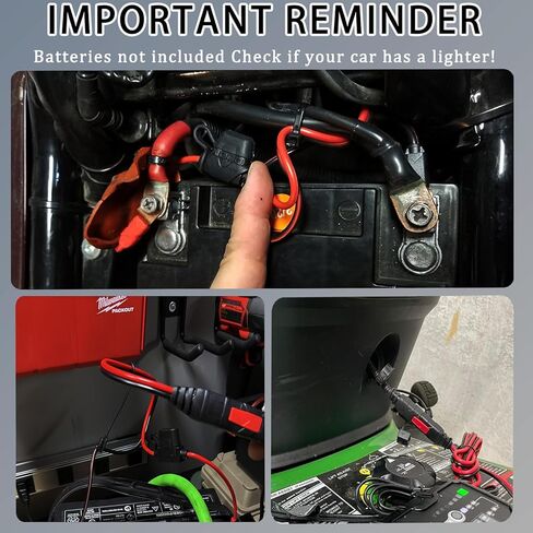 عبوتان مناسبتان لمحول NOCO GC009 X-Connect SAE، سلك نحاسي نقي 14AWG مع مصهر 20 أمبير وقابس مقاوم للماء، لشواحن البطاريات على الدراجات النارية والسيارات والمركبات ATV وUTVs in Kuwait