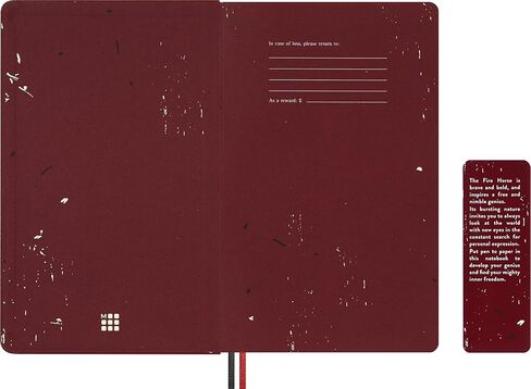 إصدار محدود من Moleskine لعام الحصان 2026 دفتر ملاحظات خشبي، غطاء صلب، كبير (5 بوصة × 8.25 بوصة) مسطر/مسطر، أحمر خريفي، 176 صفحة in Kuwait