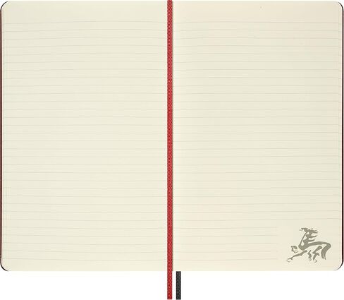 إصدار محدود من Moleskine لعام الحصان 2026 دفتر ملاحظات خشبي، غطاء صلب، كبير (5 بوصة × 8.25 بوصة) مسطر/مسطر، أحمر خريفي، 176 صفحة in Kuwait