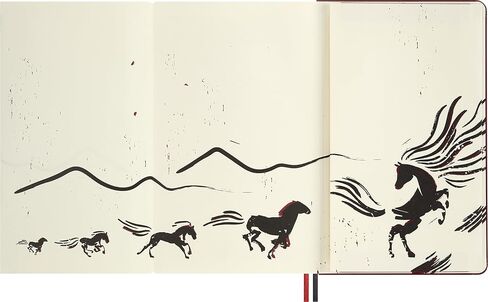 إصدار محدود من Moleskine لعام الحصان 2026 دفتر ملاحظات خشبي، غطاء صلب، كبير (5 بوصة × 8.25 بوصة) مسطر/مسطر، أحمر خريفي، 176 صفحة in Kuwait