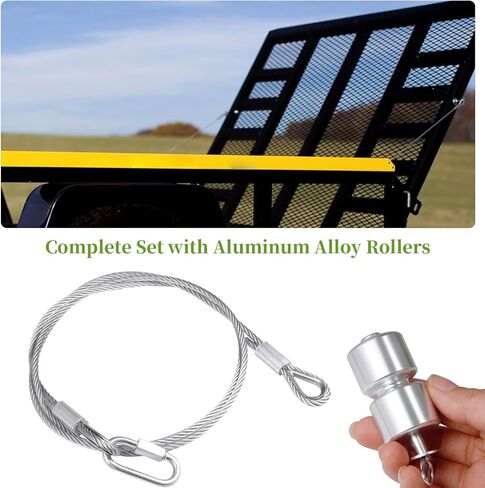 2Pcs Lift Cable Replacement complicable with Gorilla, Trailer Gate Assist complicable with Gorilla, with Ez Spring Clips, with 4pcs Aluminum Alloy Rollers Pins Washers in Kuwait