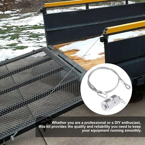 2Pcs Lift Cable Replacement complicable with Gorilla, Trailer Gate Assist complicable with Gorilla, with Ez Spring Clips, with 4pcs Aluminum Alloy Rollers Pins Washers in Kuwait