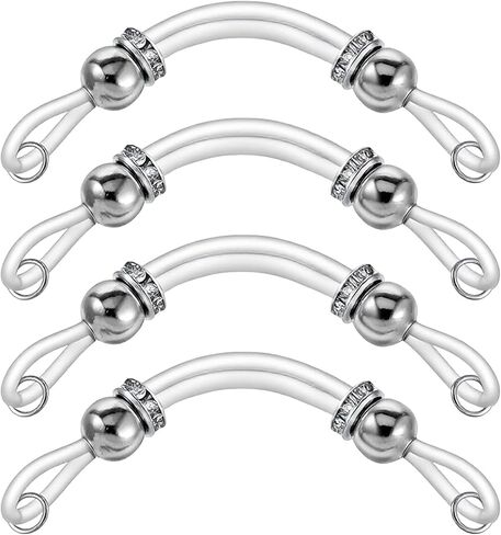 2 Pairs Non-Piercing Nipple Jewelry, Adjustable Silicone Rings with Stainless Steel Beads, Faux Nipple Piercing Look, Pain-Free Body Jewelry for Unisex Adults in Saudi Arabia