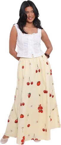 Petal & Pup Womens Remira-midi-Skirt-Yellow-Cherry in Saudi Arabia