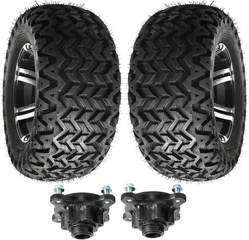 23x10.5-12 Go Kart Tire and Wheel 4 Bolts Patterm + Rear Wheel Hubs 6Ply for ATV UTV Drift Trike Quad Buggy Snowmobile Snow Blower (Gold) in Kuwait