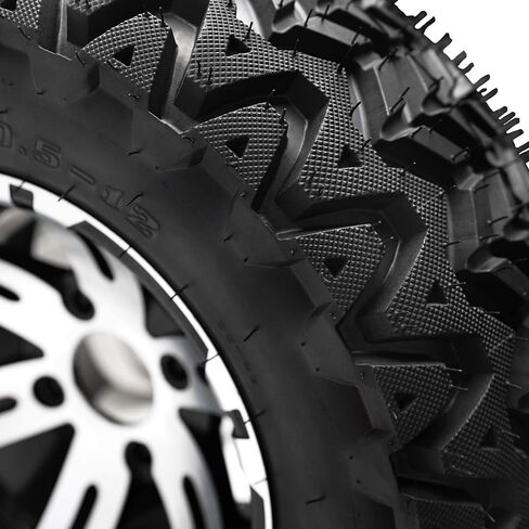 23x10.5-12 Go Kart Tire and Wheel 4 Bolts Patterm + Rear Wheel Hubs 6Ply for ATV UTV Drift Trike Quad Buggy Snowmobile Snow Blower (Gold) in Kuwait