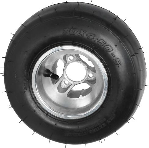 مجموعة إطارات العجلات الأمامية 10x4.50-5 10x4.50x5 Go Kart، إطار 5 بوصات 3 مسمار أملس بدون أنابيب، 4PR 57 PSI لـ ATV UTV Go Kart Buggy Golf Cart Drift Trike (عبوتان) in Kuwait