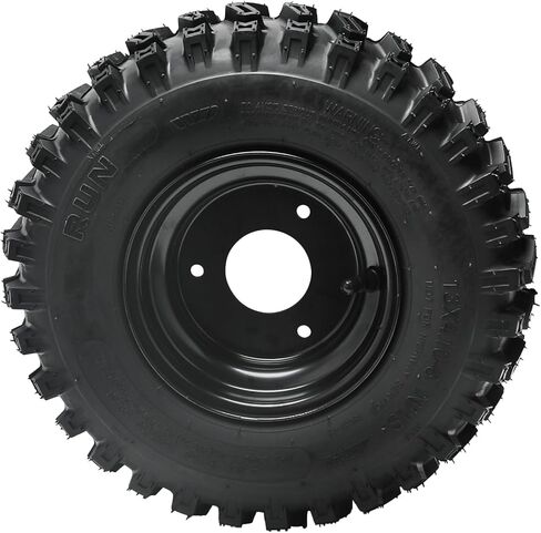 13x4.10-6 ATV Go Kart Tire and Wheel Assembly Set, 4PR Tubeless Tires with 6" Rims & 3-Stud Wheel Hubs for Go Kart ATV UTV Drift Trike Golf Cart Quad Buggy (15mm Bearing Front Wheel Hubs) in Saudi Arabia
