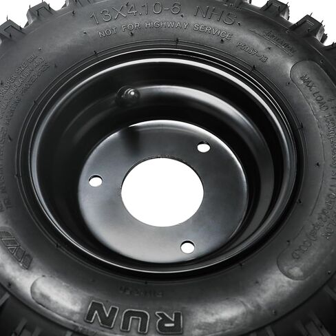 13x4.10-6 ATV Go Kart Tire and Wheel Assembly Set, 4PR Tubeless Tires with 6" Rims & 3-Stud Wheel Hubs for Go Kart ATV UTV Drift Trike Golf Cart Quad Buggy (15mm Bearing Front Wheel Hubs) in Saudi Arabia