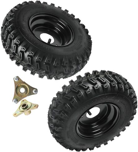 13x4.10-6 ATV Go Kart Tire and Wheel Assembly Set, 4PR Tubeless Tires with 6" Rims & 3-Stud Wheel Hubs for Go Kart ATV UTV Drift Trike Golf Cart Quad Buggy (15mm Bearing Front Wheel Hubs) in Saudi Arabia