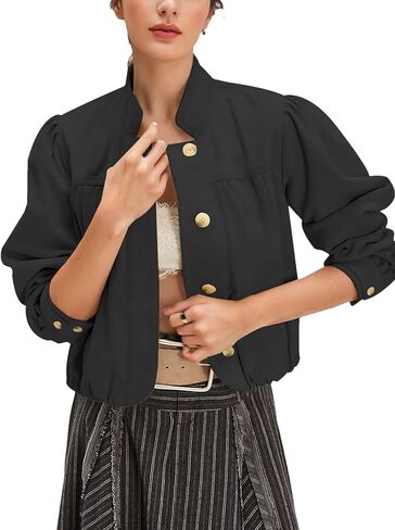 Wanzetaly Women's Faux Suede Jacket Casual Oversized Leather Coat with Pocket Button Bomber Jacket in Kuwait