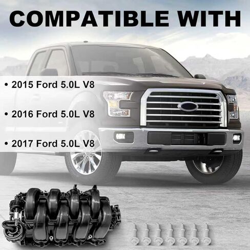 Intake Manifold with Gaskets Compatible with 2015 2016 2017 Ford F-150 5.0L V8 Direct Replacement Replace FL3Z9424B 615-916 in Kuwait