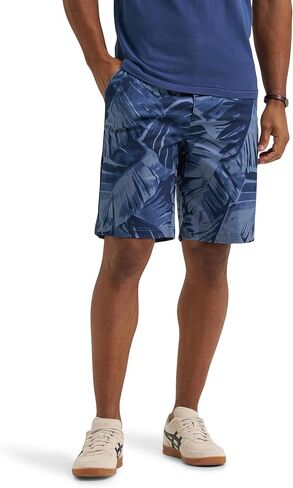 Lee Men's Extreme Motion Flat Front Short, Lake Blue Leaf, 34 in Saudi Arabia