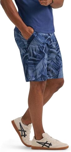 Lee Men's Extreme Motion Flat Front Short, Lake Blue Leaf, 34 in Saudi Arabia