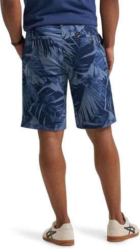 Lee Men's Extreme Motion Flat Front Short, Lake Blue Leaf, 34 in Saudi Arabia
